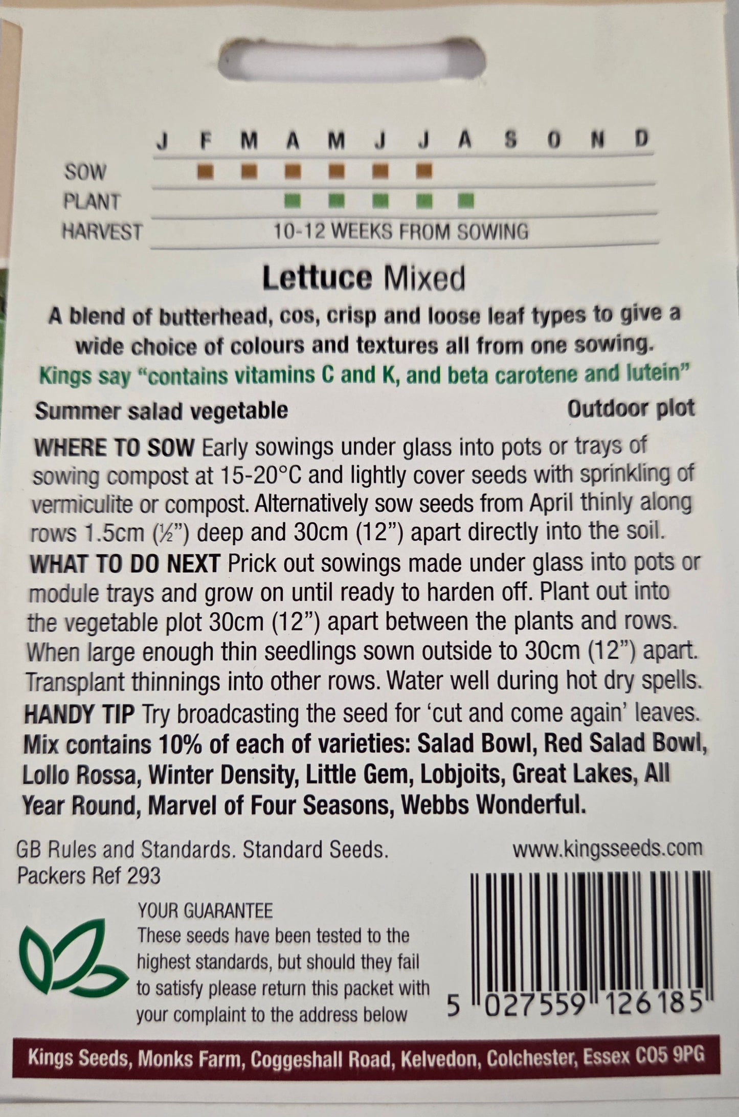 Kings Seeds Lettuce Mixed
