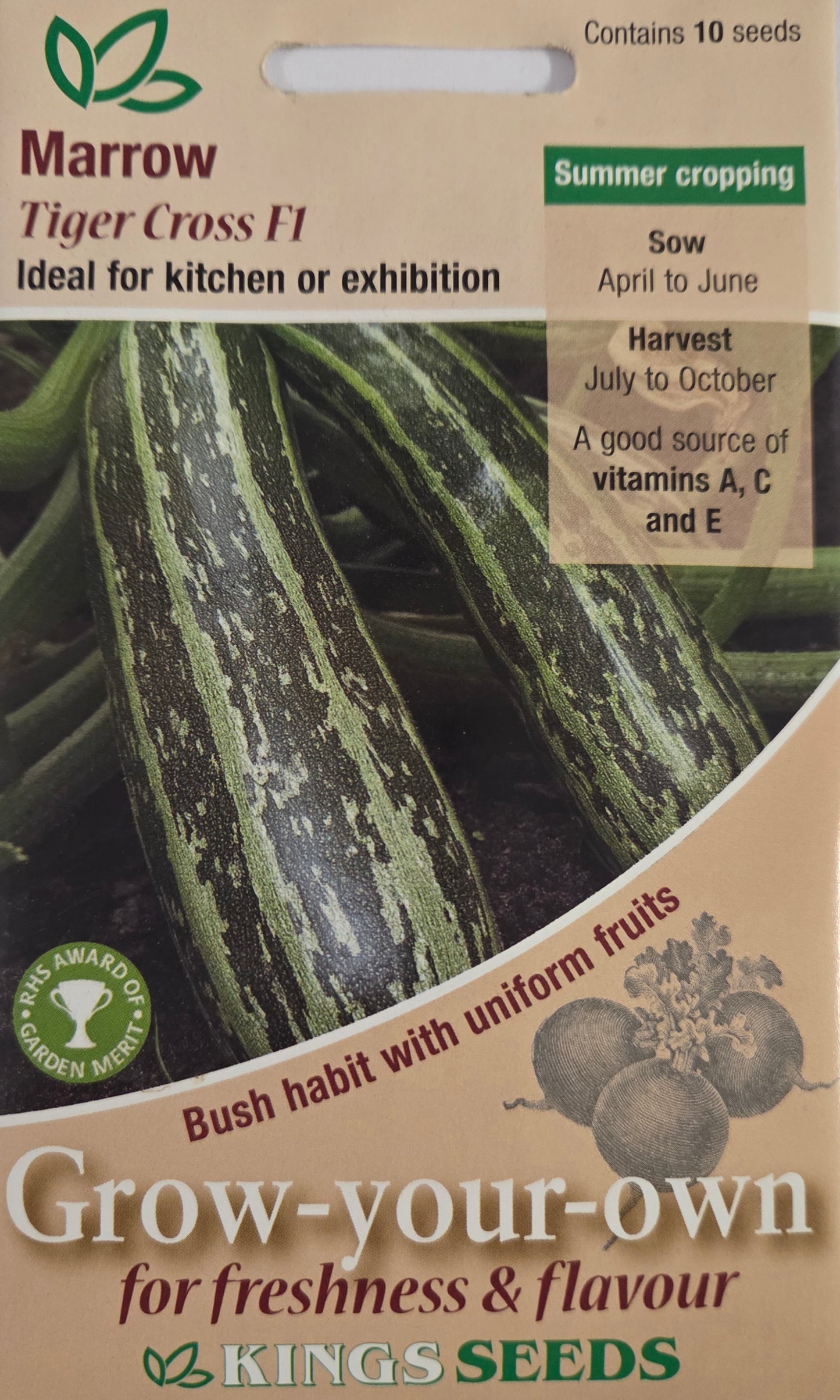 Kings Seeds Marrow Tiger Cross F1