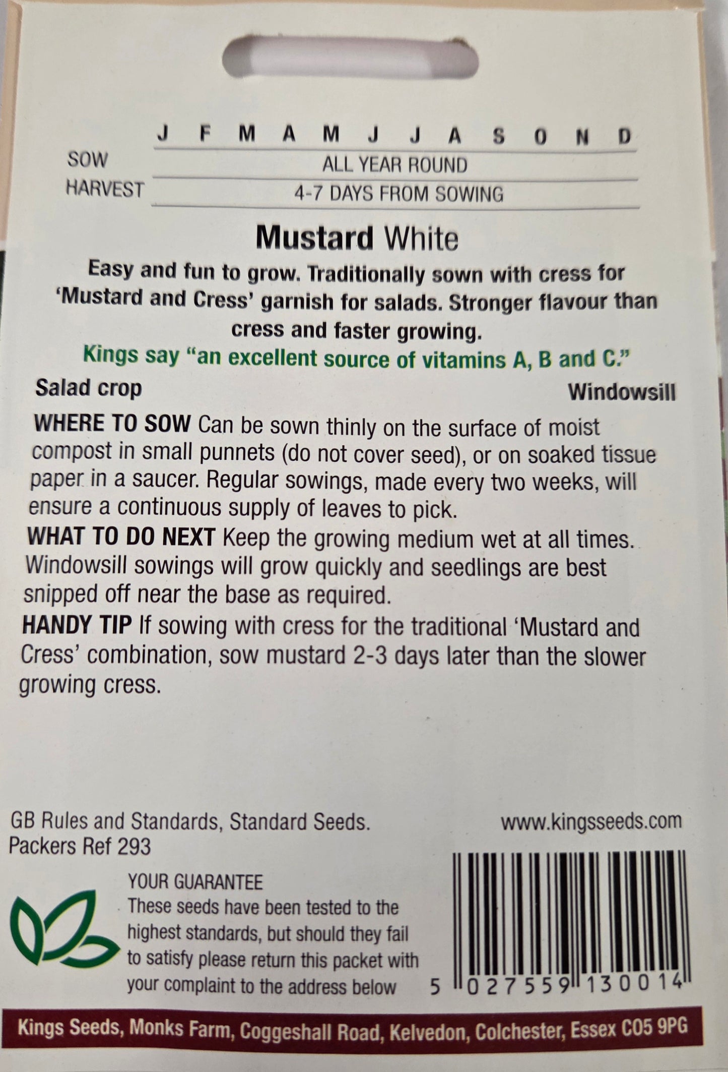 Kings Seeds Mustard White