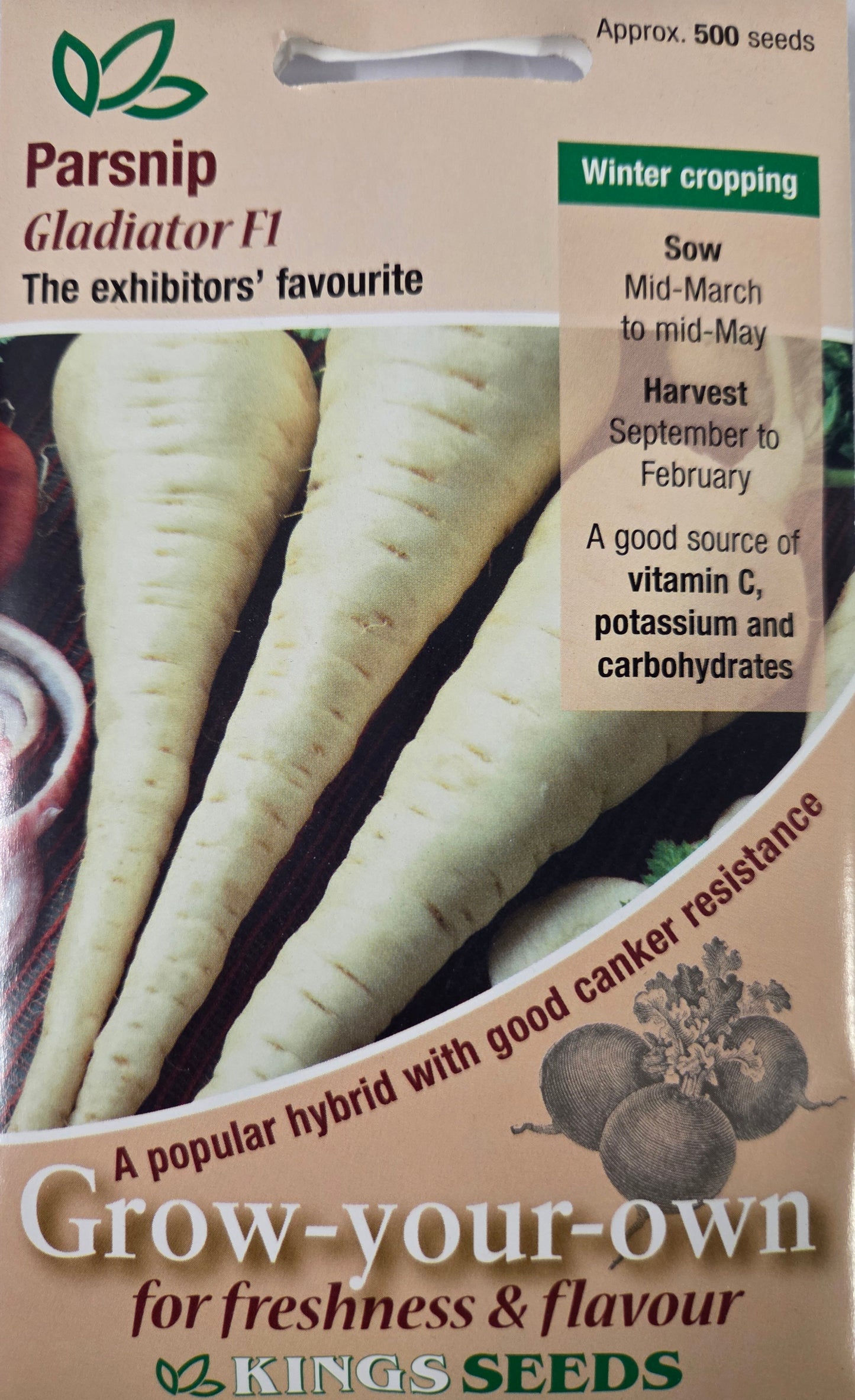 Kings Seeds Parsnip Gladiator F1