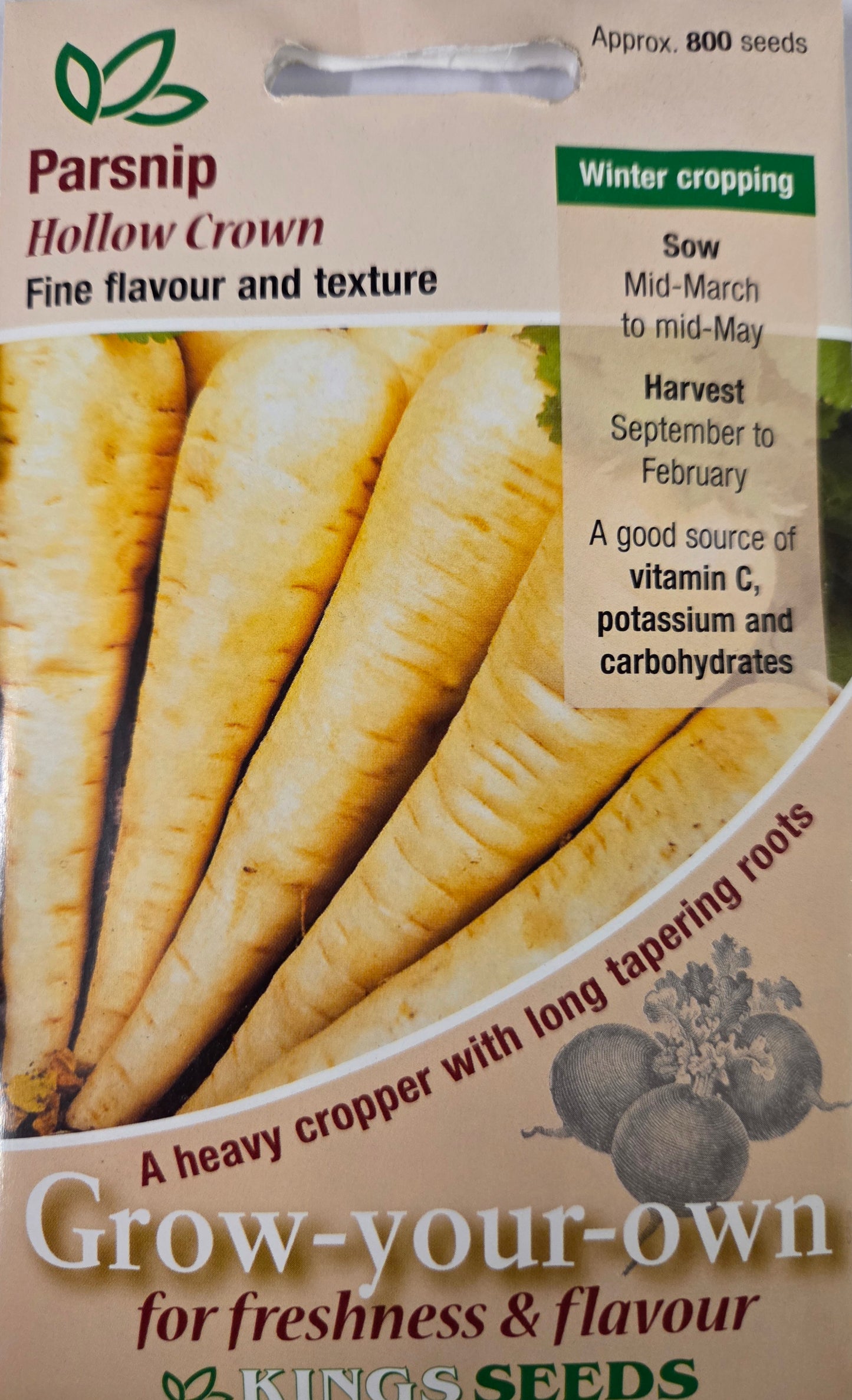Kings Seeds Parsnip Hollow Crown