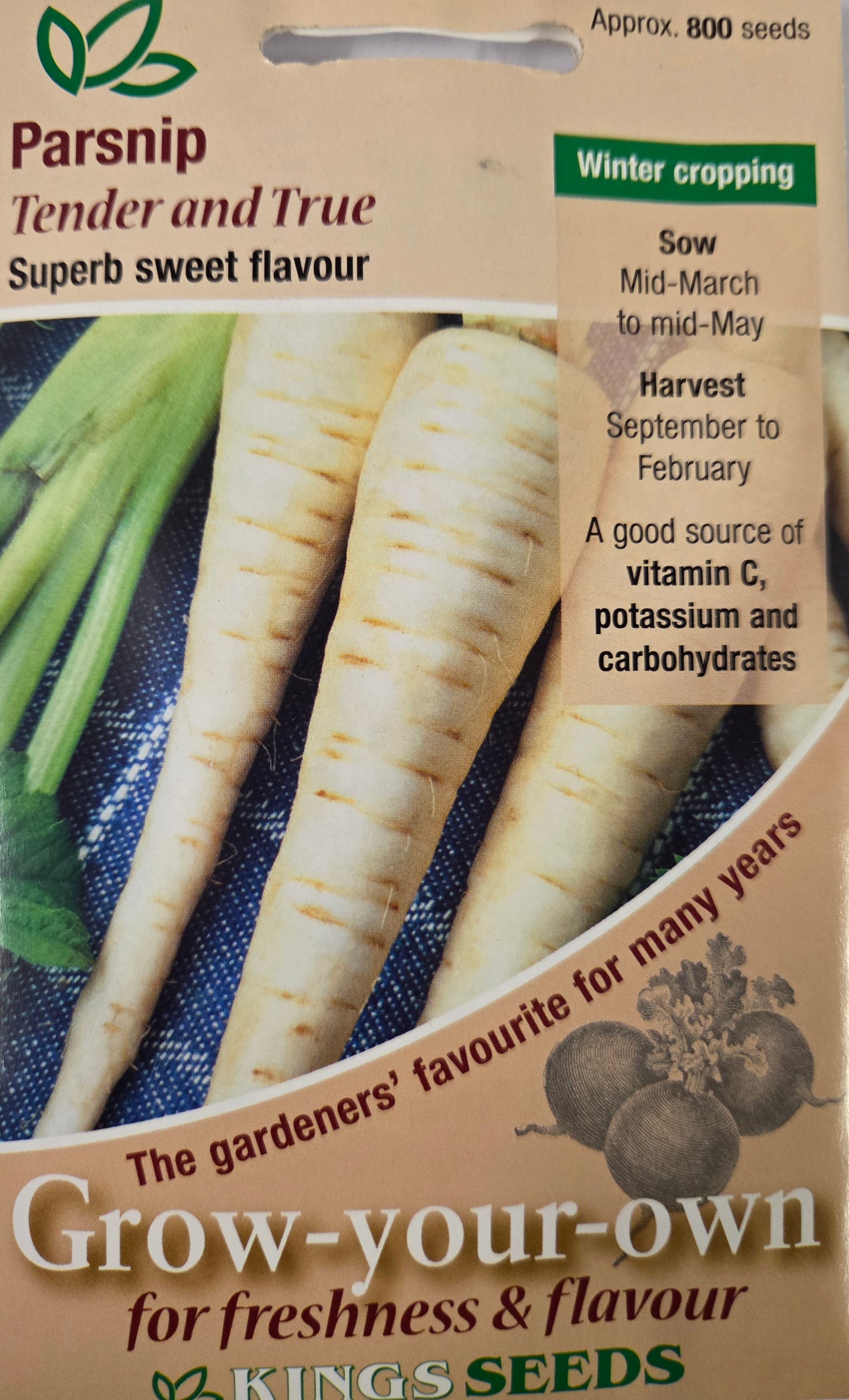 Kings Seeds Parsnip Tender & True