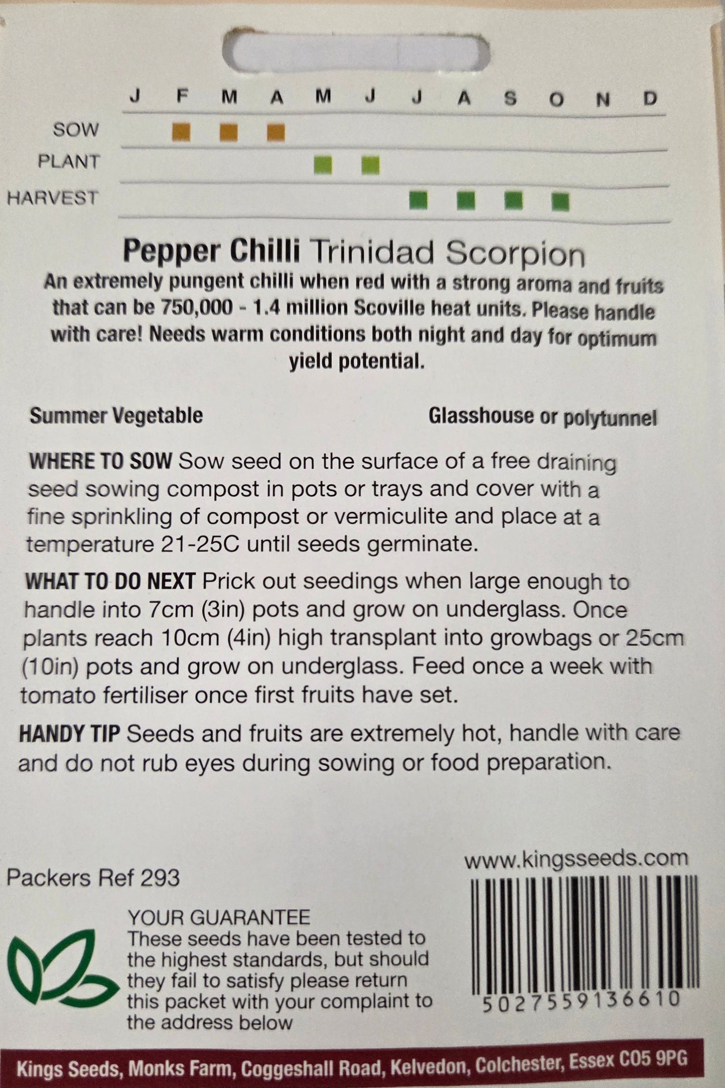 Kings Seeds Pepper Chilli Trinidad Scorpion