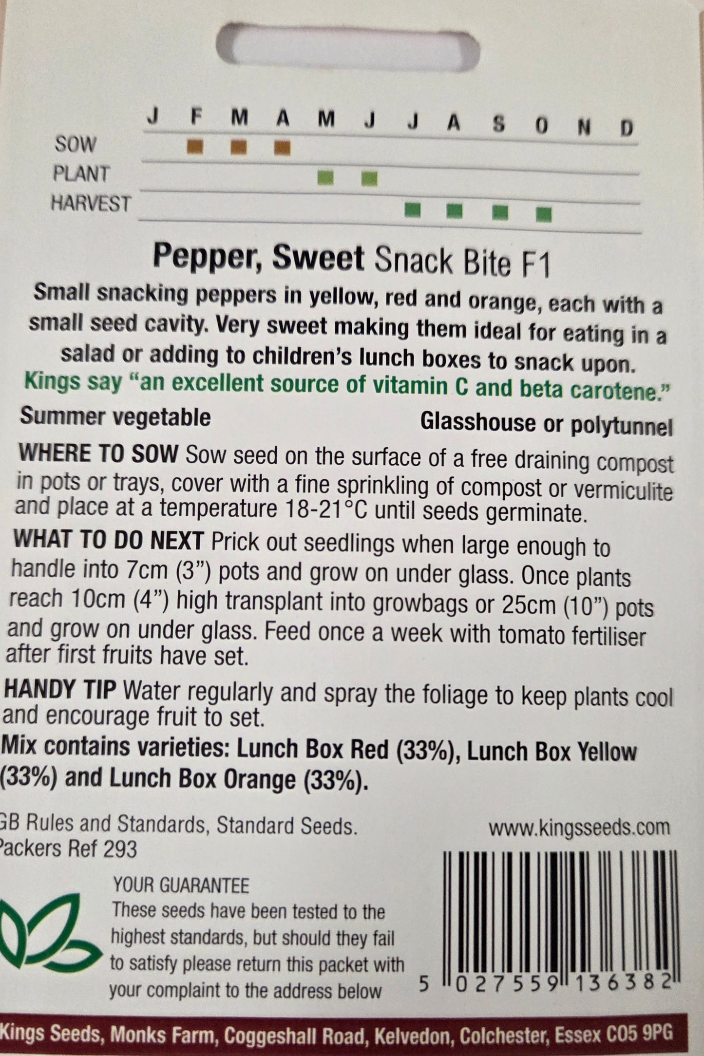 Kings Seeds Pepper Sweet Snack Bite F1