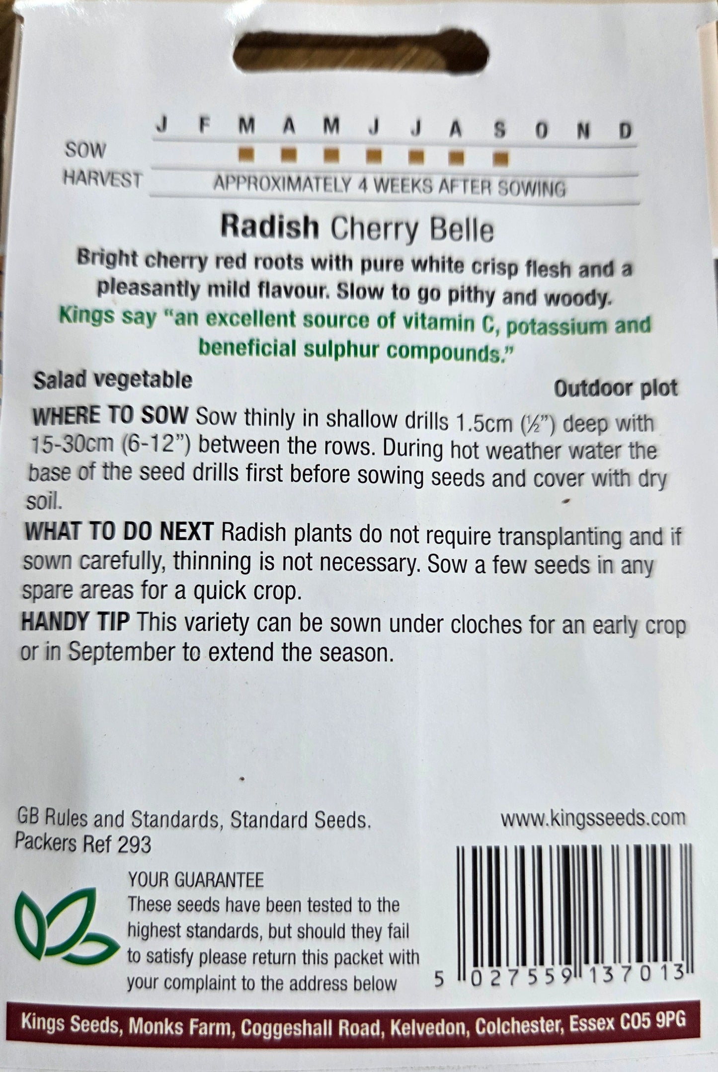 Kings Seeds Radish Cherry Belle