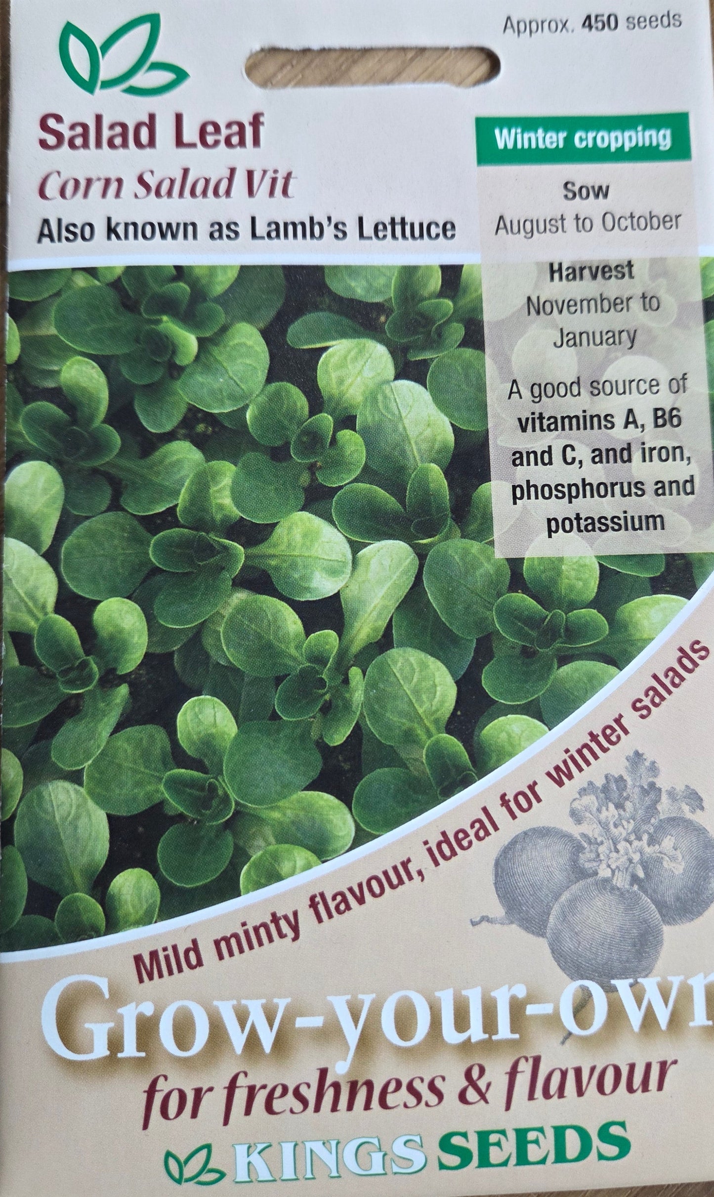 Kings Seeds Salad Leaf Corn Salad Vit