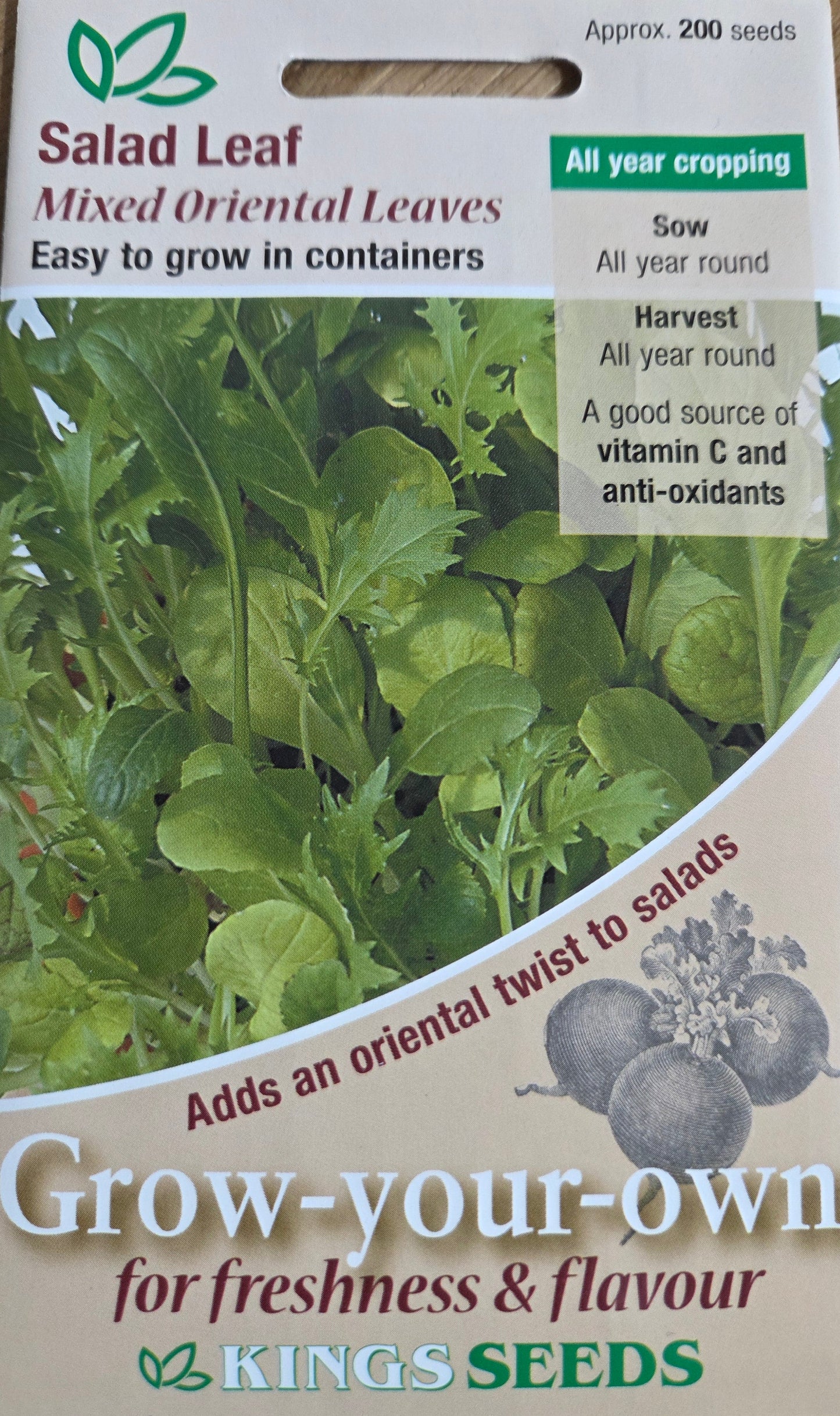 Kings Seeds Salad Leaf Mixed Oriental Leaves