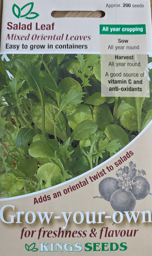 Kings Seeds Salad Leaf Mixed Oriental Leaves