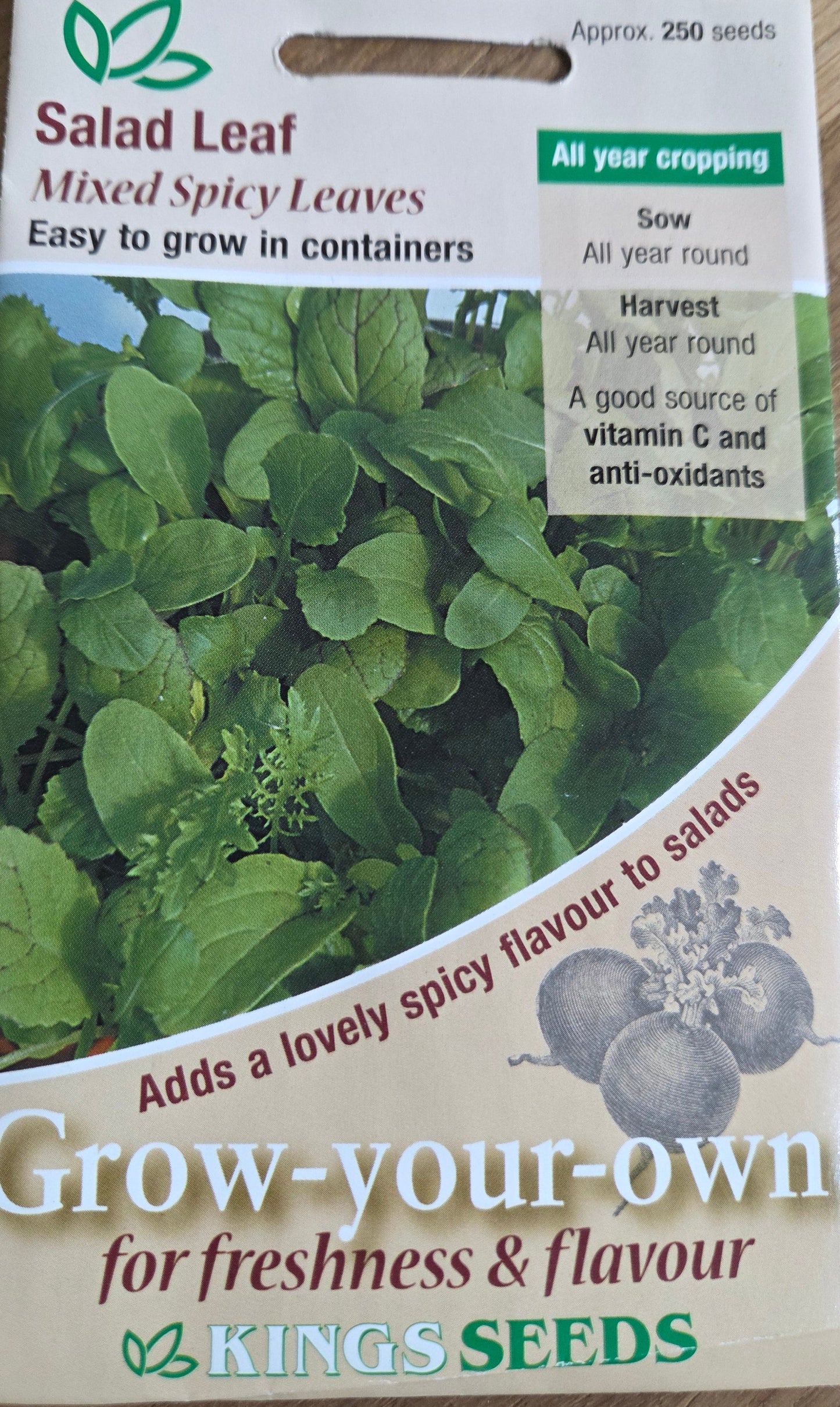 Kings Seeds Salad Leaf Mixed Spicy Leaves