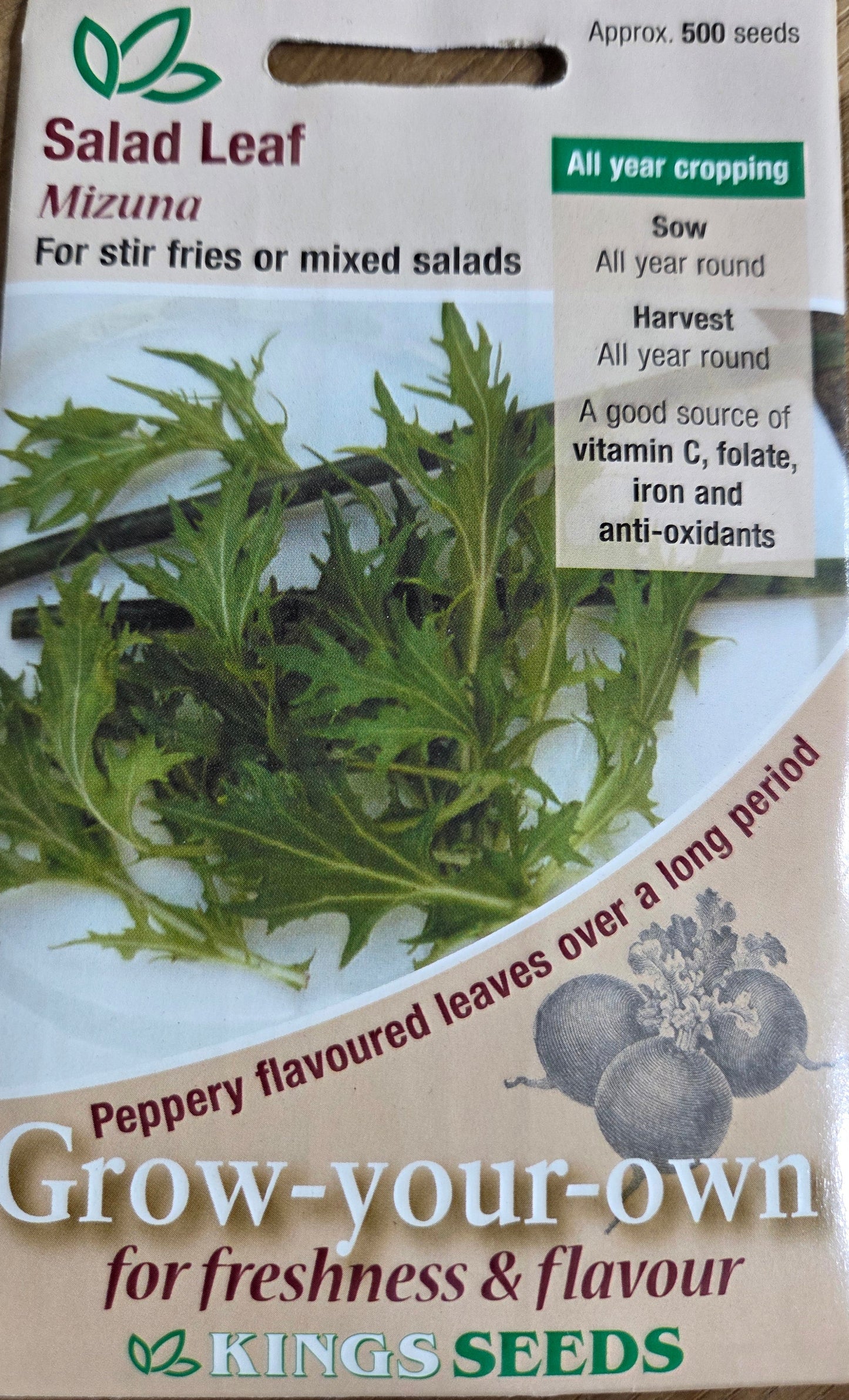 Kings Seeds Salad Leaf Mizuna