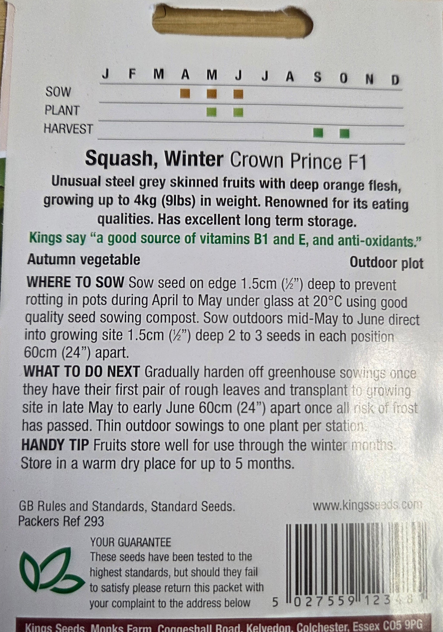 Kings Seeds Squash Winter Crown Price F1