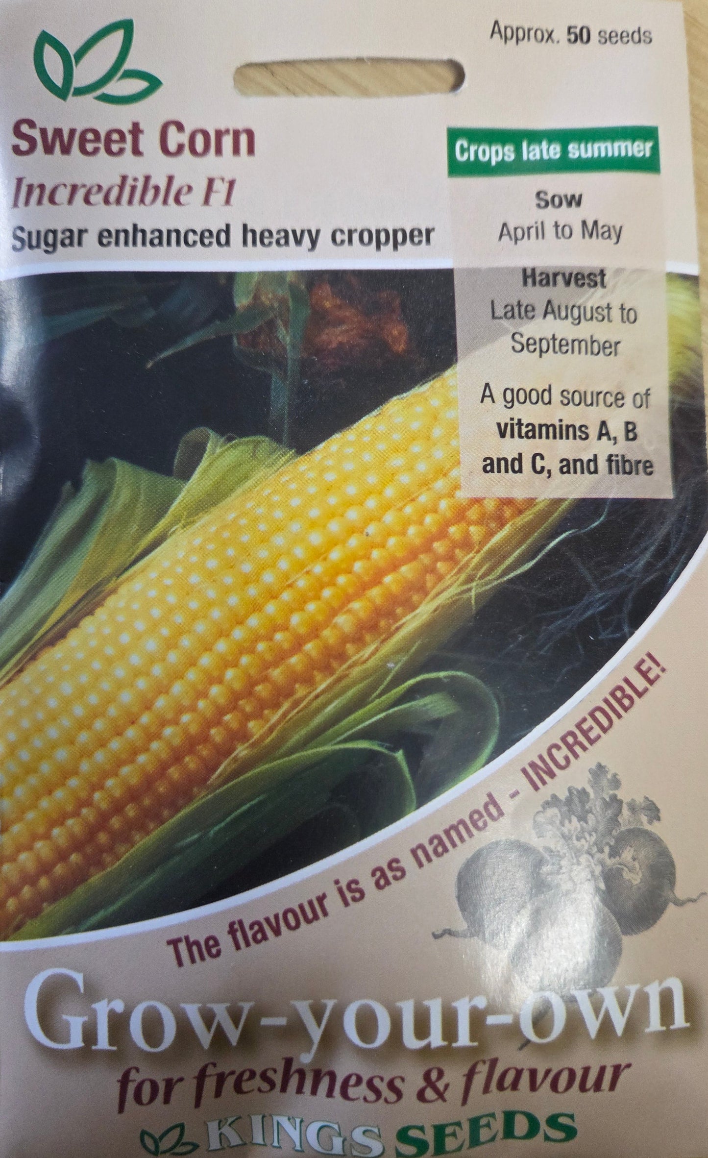 Kings Seeds Sweet Corn Incredible F1