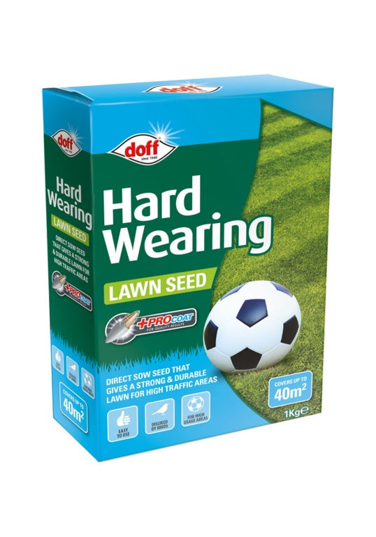 Doff Hardwearing Lawn Seed With Pro Coat 1kg