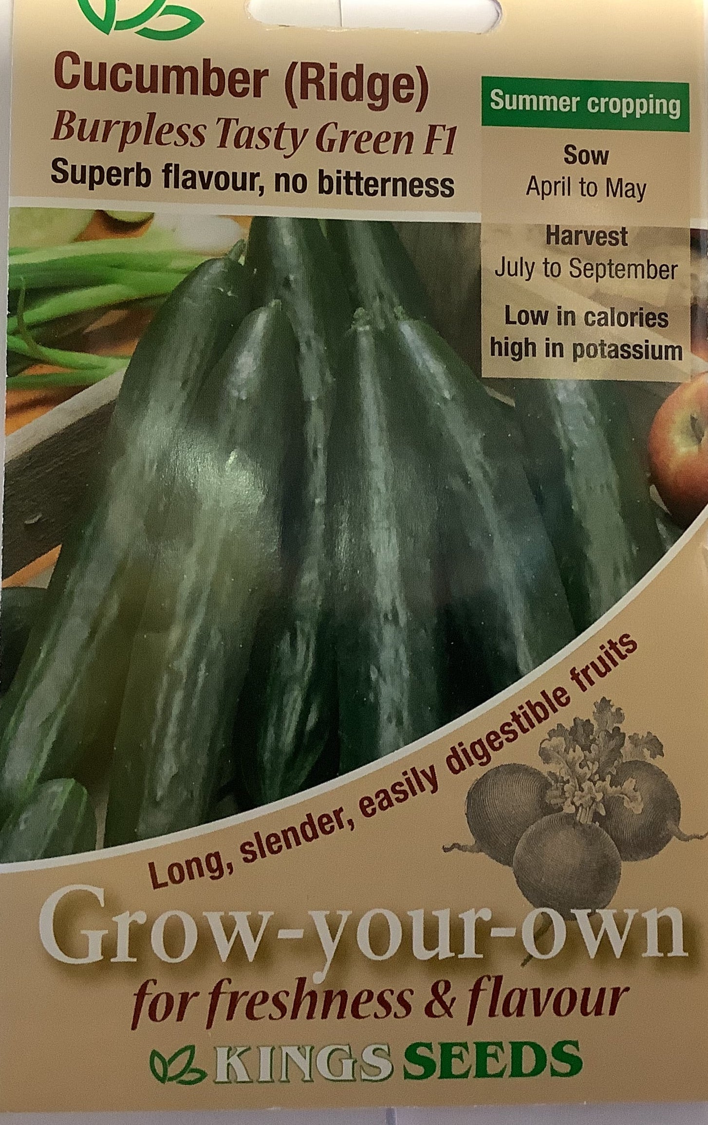 Cocumber Ridges Kings Seeds Cucumber (Ridge) Burpless Tasty Green F1 – Mersea Farm Shop ...