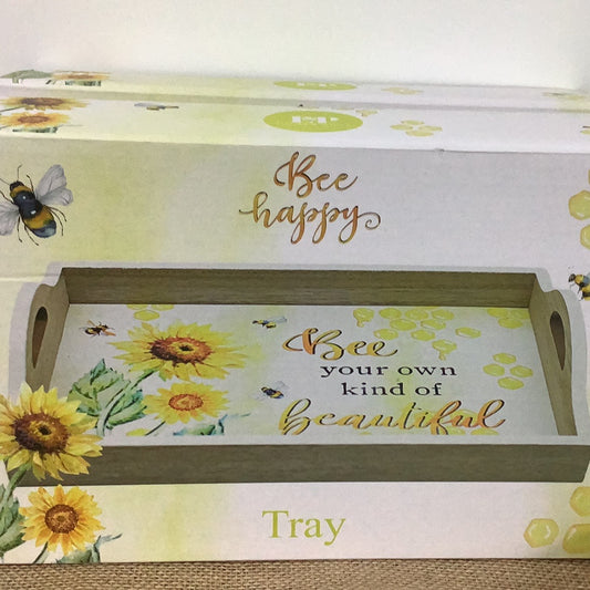 Bee Happy Wooden Tray 30cm