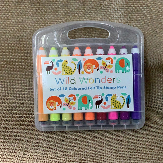 Wild Wonders Felt Tip Stamp Pens
