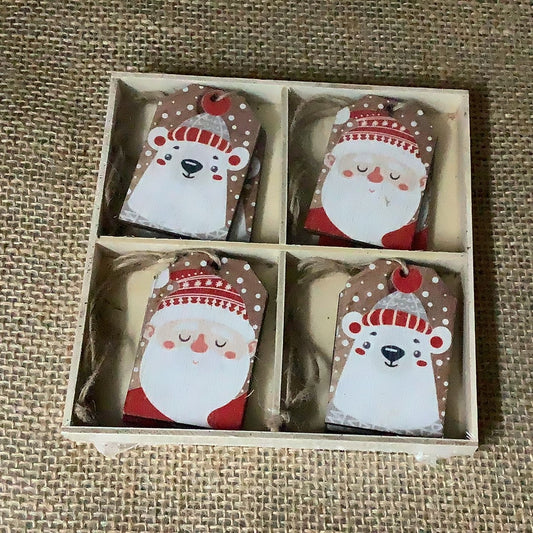 Heaven Sends Wooden Present Decorations 8pcs