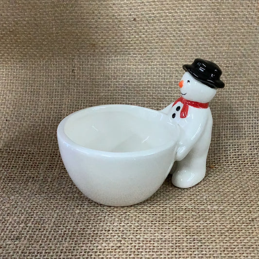 Snowman Ceramic Trinket/Snack Bowl