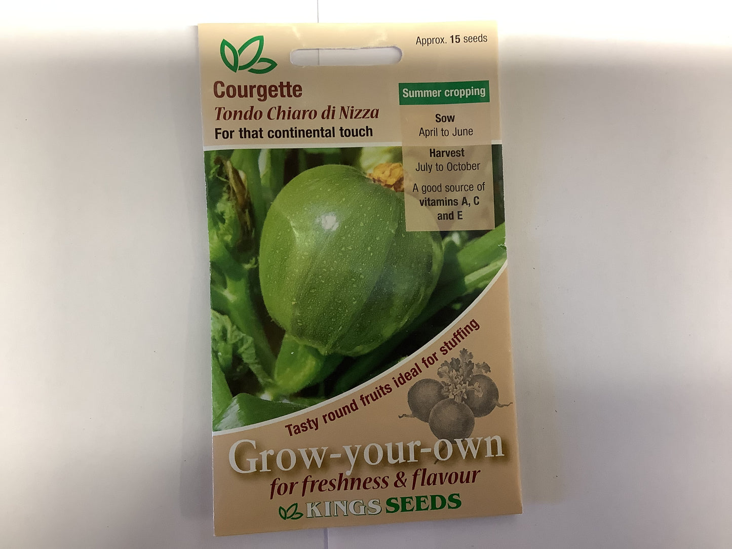 Kings Seeds Courgette Tondo Chiaro Di Nizza