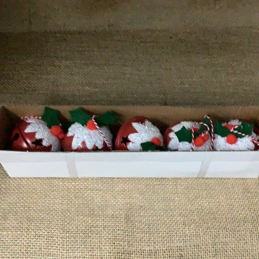 Heaven Sends Metal Christmas Pudding Handing Decorations 5pcs