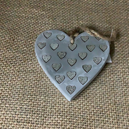 Heaven Sends Concrete Glitter Heart Hanging Decoration