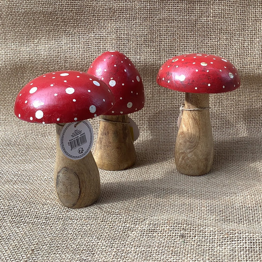 Wooden Round Mushroom-15cm