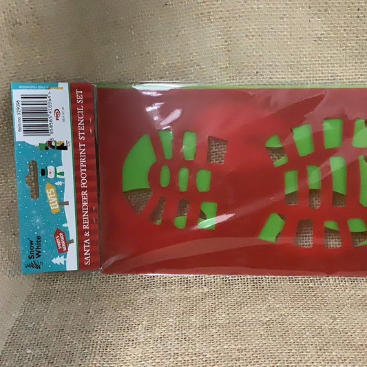 Santa & Reindeer Footprints Stencil Set