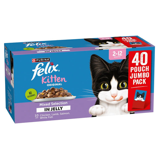 Felix Kitten Mixed Selection in Jelly 40 x 100g Pouches