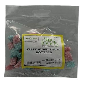 Shirefoods Fizzy Bubblegum Bottles 100g