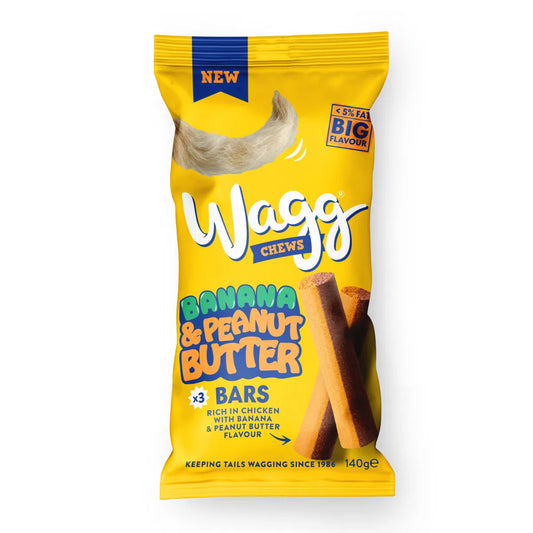 Wagg Chews Banana & Peanut Butter Bars x3