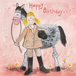 Alex Clark "Girl & Horse" Card (Happy Birthday)