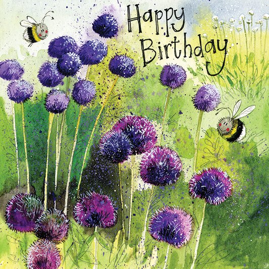 Alex Clark "Alliums" Card (Happy Birthday)