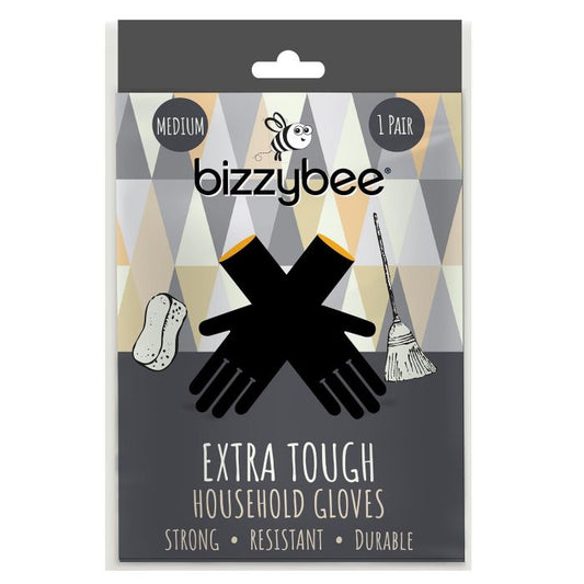Bizzybee Black Extra Tough Household Medium Gloves