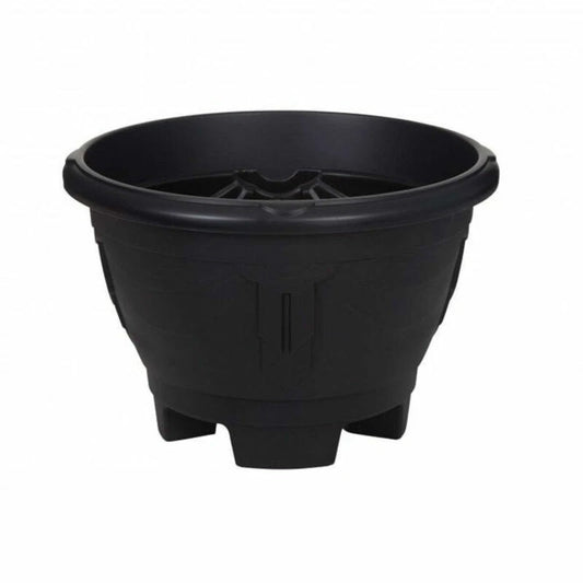 Whitefurze 26cm Round Ventian Plant Pot On Legs Black