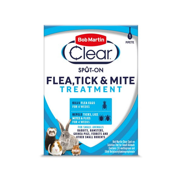 Bob Martin Flea Tick & Mite Treatment x1 Pipette For Small Animals