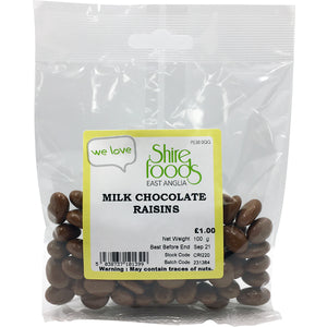 Shirefoods Milk Choc Raisins 125g
