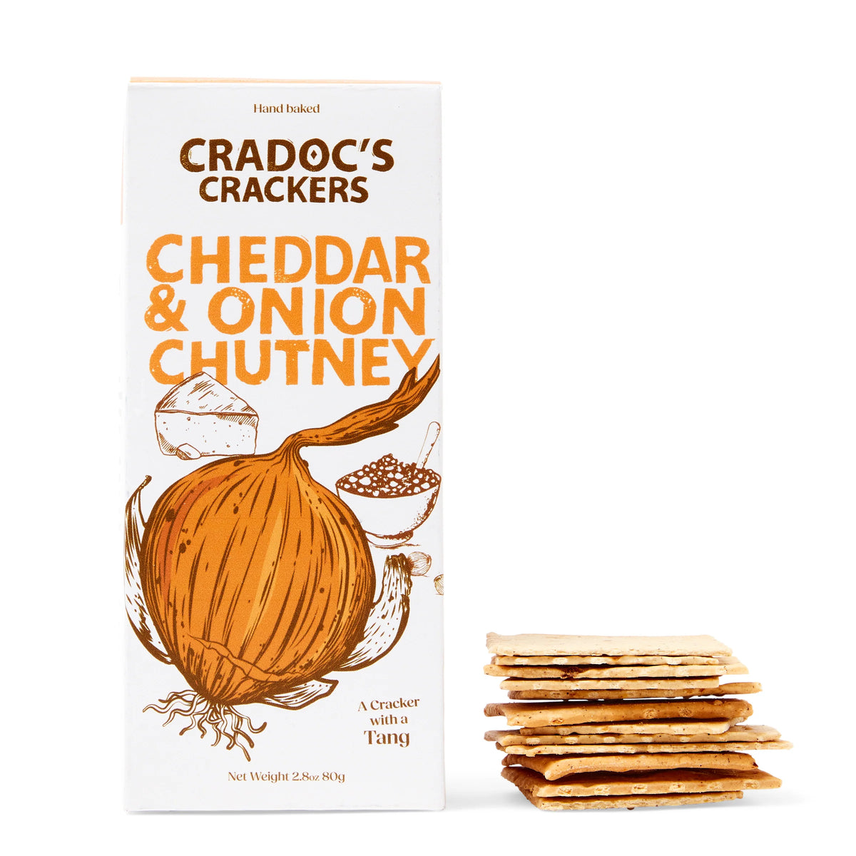 Cradoc's Cheddar & Onion Chutney Crackers 80g