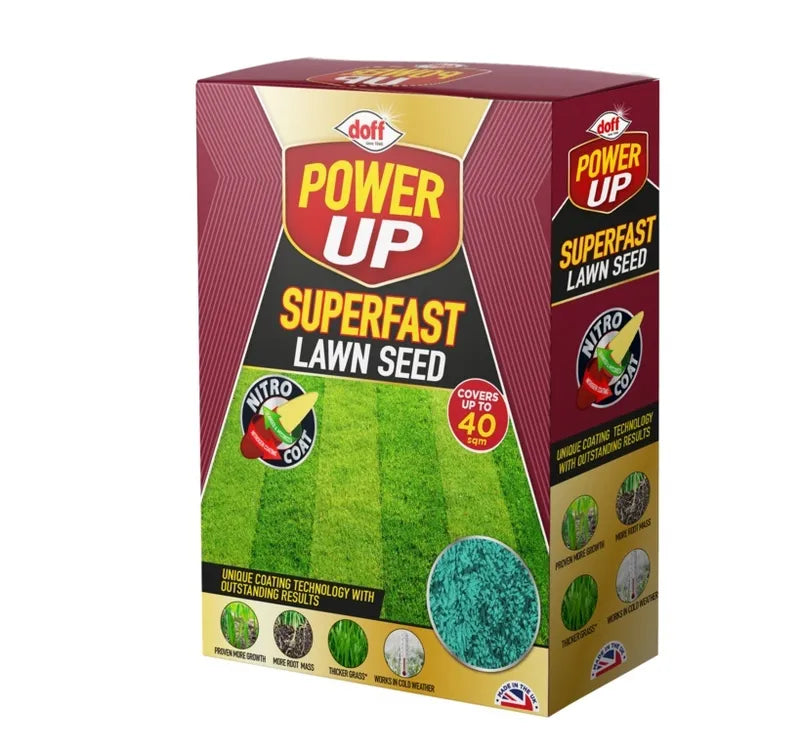 Doff Power Up All Weather Lawn Grass Seed with NITRO-COAT 1kg