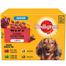 Pedigree Senior Wet Dog Food Mixed Jelly 12x100g