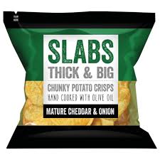 SLABS Thick & Big Potato Crisps 80g Cheese & Onion