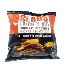 SLABS Thick & Big Potato Crisps 80g Beef & Mustard
