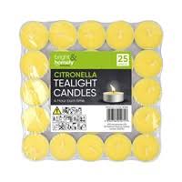 Bright & Homely 25 Citronella Tealights Pack Natural Tea Light Candles