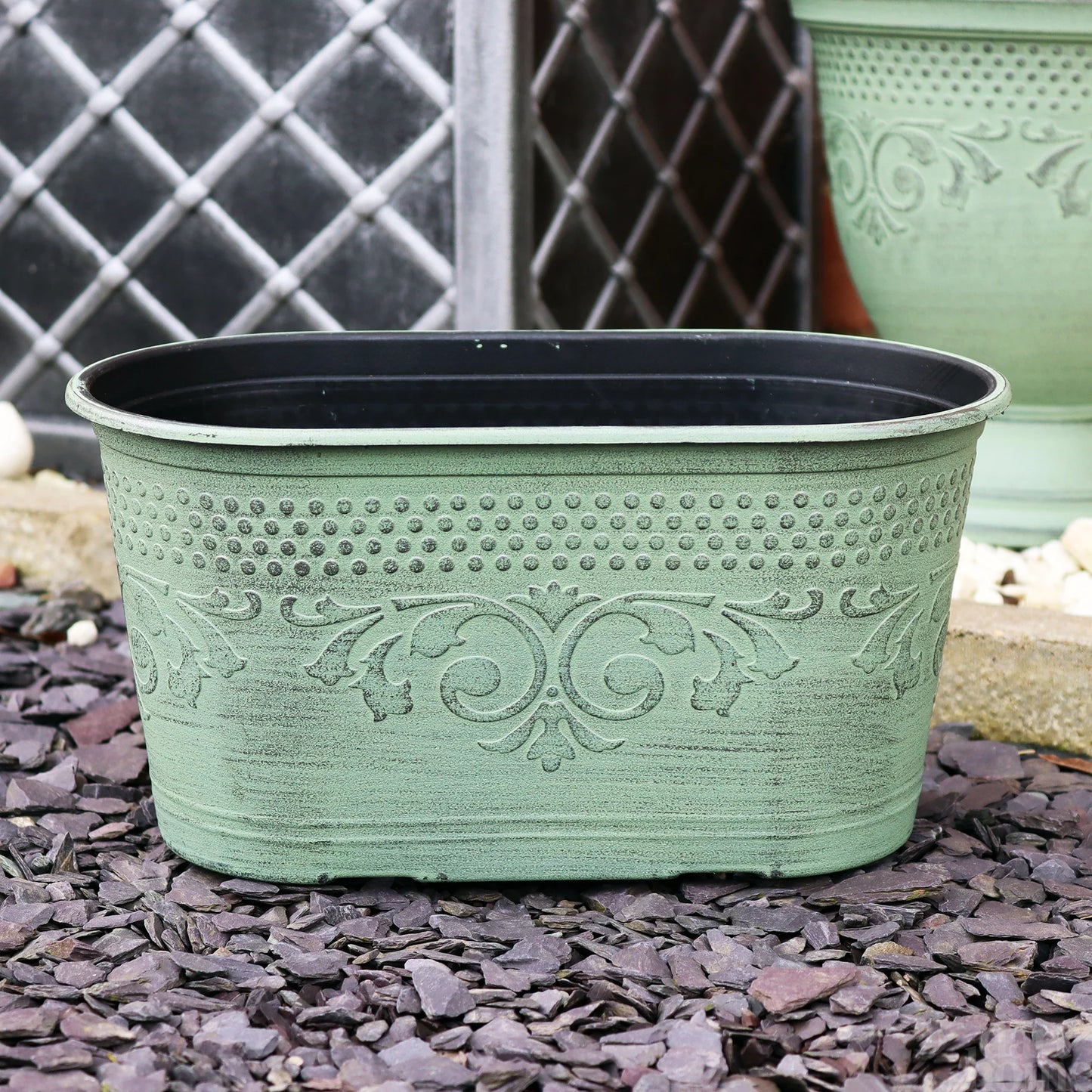 Eden Trough Planter 28cm Patina Tin