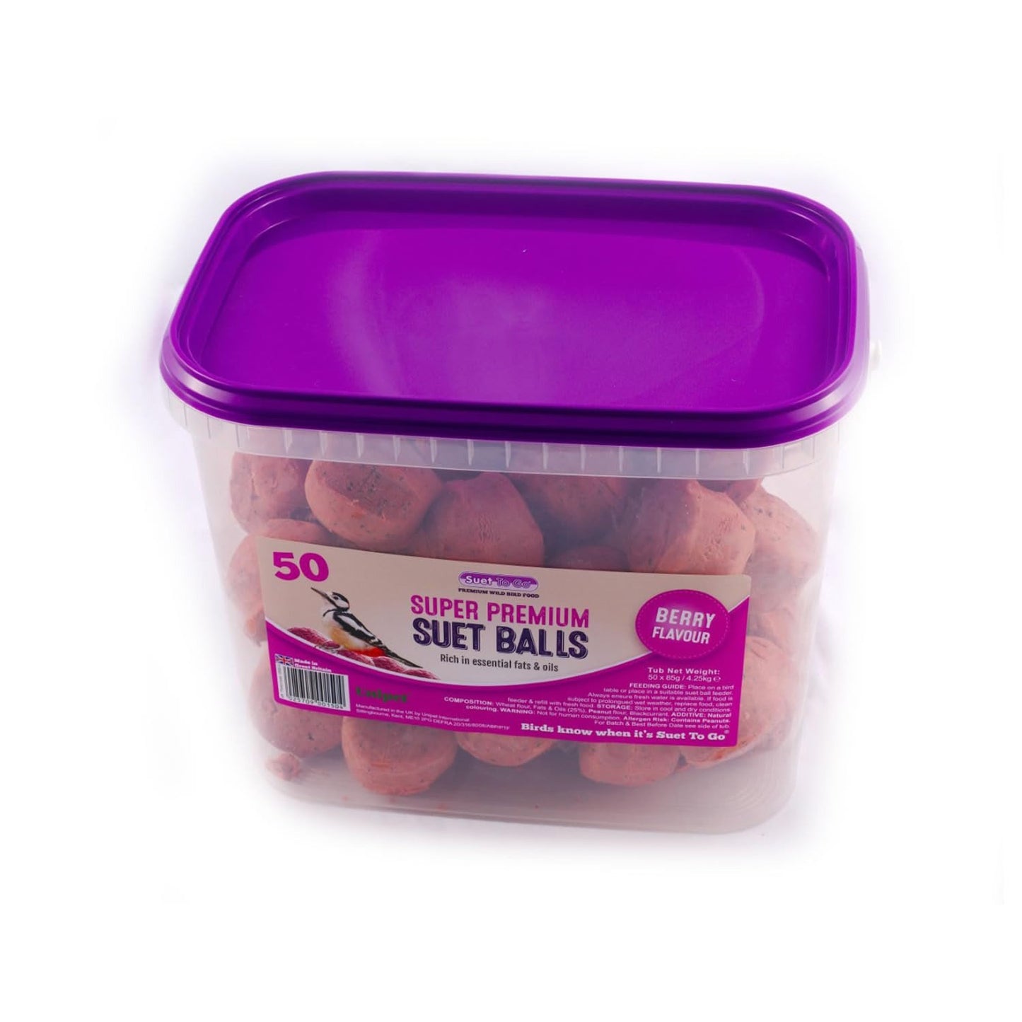 Suet To Go Berry Suet Balls Tub 50x85g
