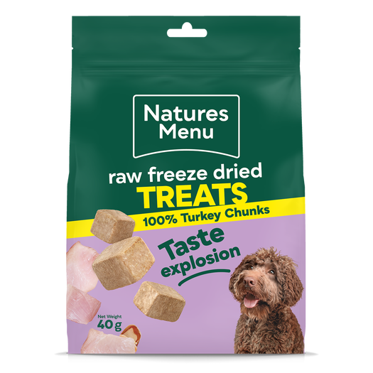 Natures Menu Freeze Dried 100% Turkey Chunks Dog Treats 40g