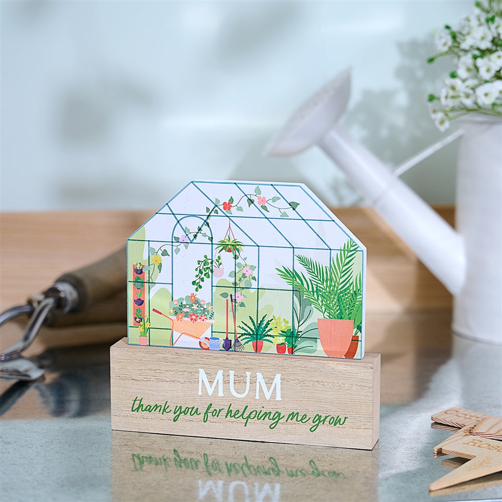 Floral Greenhouse Standing Plaque 15.5cm