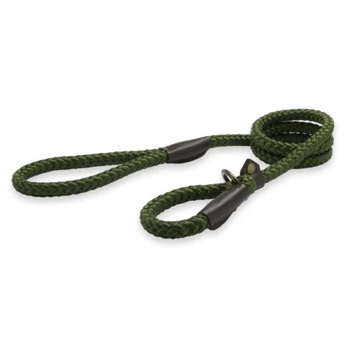 Ancol Heritage Slip Lead Green With Halter 1.5m