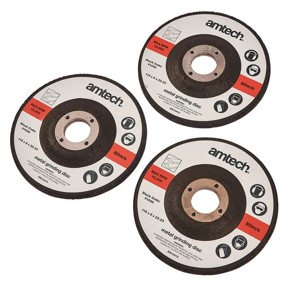 Amtech Type 27 Metal Grinding Discs Set 3pcs