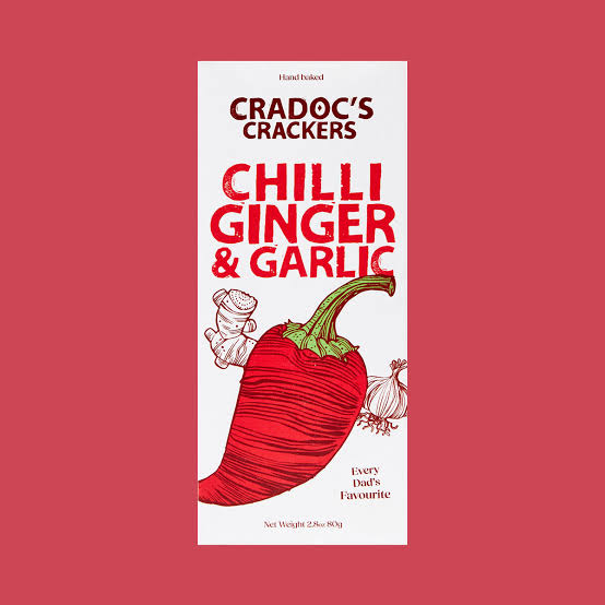 Cradoc's chilli, garlic and ginger crackers 80g
