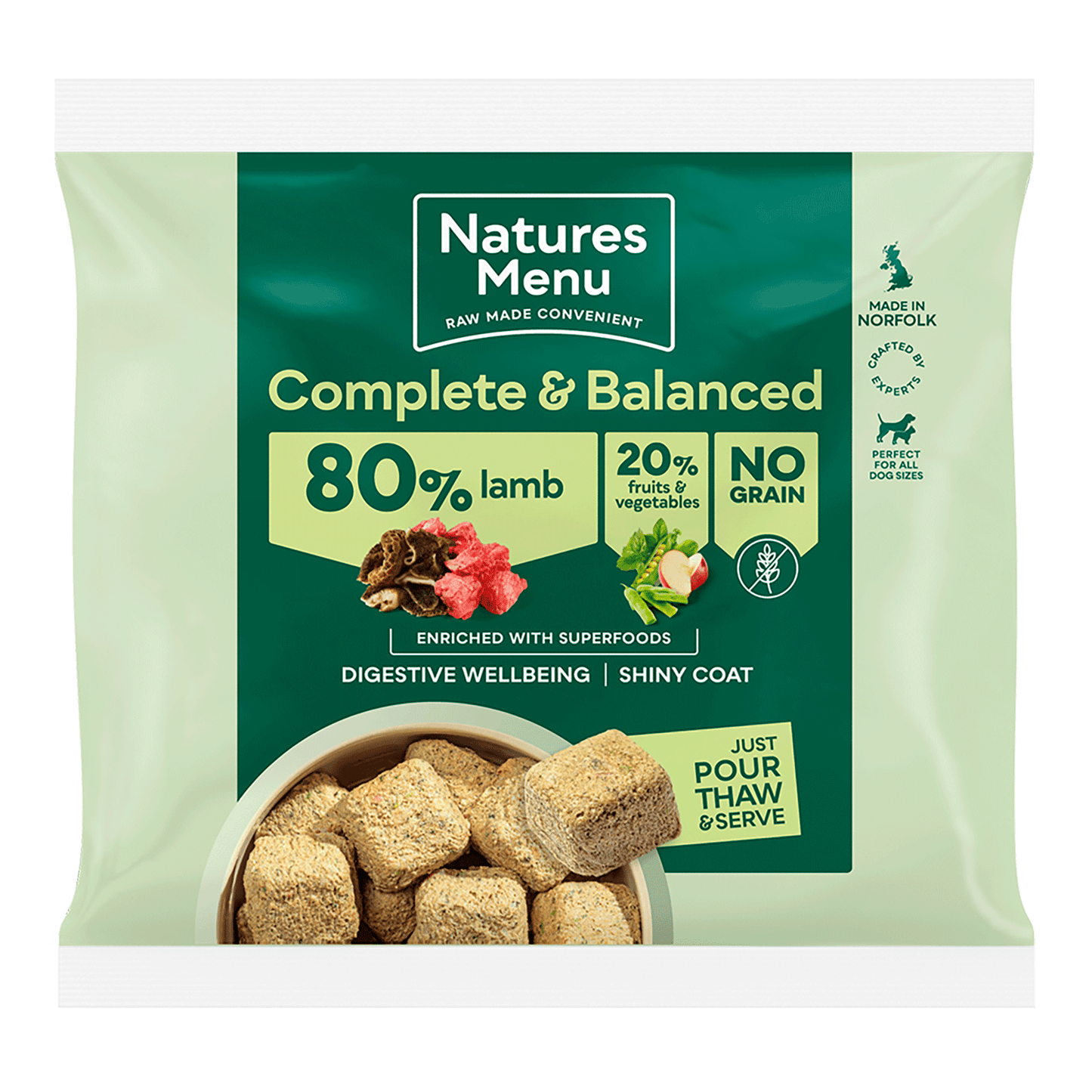 Natures Menu 80-20 Lamb Nuggets 1kg